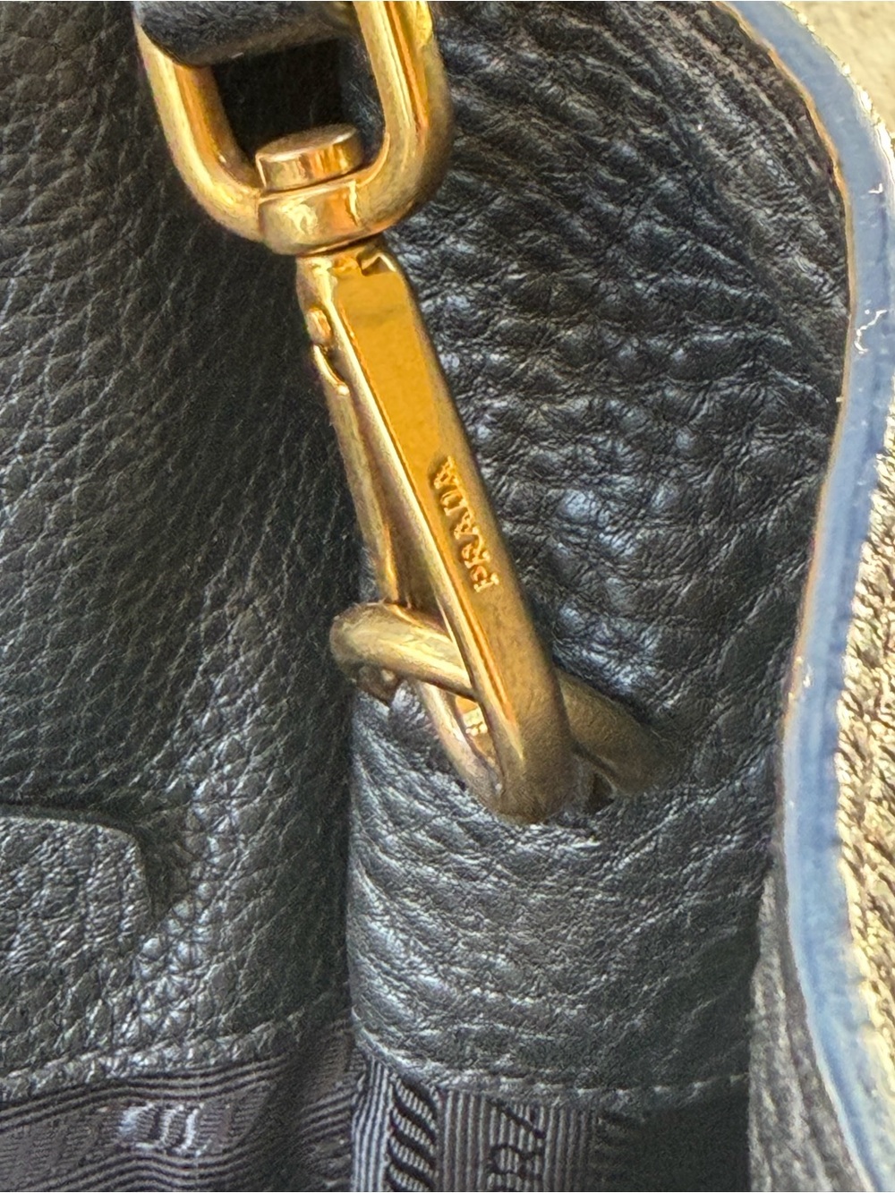 Prada Black Pebbled Leather Satchel with Front Zip Pocket - Picture 5 of 16